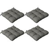 Outsunny 4-Piece Seat Cushion Pillows Replacement, Patio Chair Cushions Set with Ties for Indoor Outdoor, Charcoal Grey