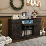 58 Inches TV stand for TVs up to 65 Inches with 20 Color Led Lights-Coffee