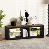 TV Stand with LED Light Modern Entertainment Center for TVs up to 65 inch-Brown