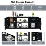58 Inch TV Stand with 1500W Faux Fireplace for TVs up to 65 Inch-Black
