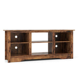 TV Stand for up to 65" Flat Screen TVs with Adjustable Shelves for 18" Electric Fireplace (Not Included)-Rustic Brown