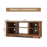 TV Stand for up to 65" Flat Screen TVs with Adjustable Shelves for 18" Electric Fireplace (Not Included)-Rustic Brown