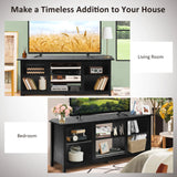 2-Tier Entertainment Media Console Center-Black