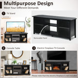 2-Tier Entertainment Media Console Center-Black