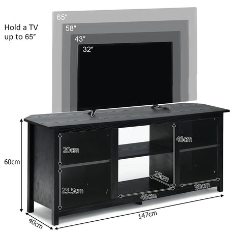 2-Tier Entertainment Media Console Center-Black