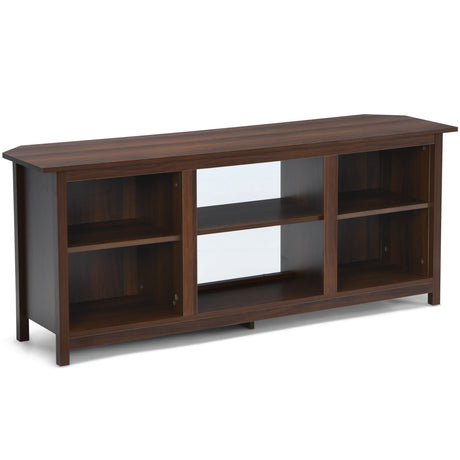 2-Tier Entertainment Media Console Center-Brown