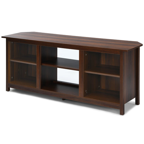 2-Tier Entertainment Media Console Center-Brown