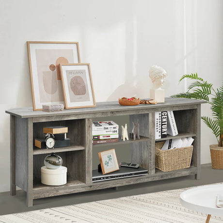 2-Tier Entertainment Media Console Center-Gray