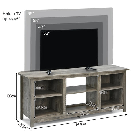 2-Tier Entertainment Media Console Center-Gray