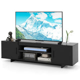 TV Stand for TVs up to 70 Inches with Power Outlet and 2 Cable Holes-Black