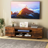 TV Stand for TVs up to 70 Inches with Power Outlet and 2 Cable Holes-Rustic Brown