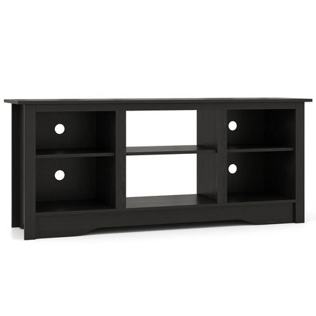 TV Stand Console Table for up to 65" with Adjustable Shelves-Black