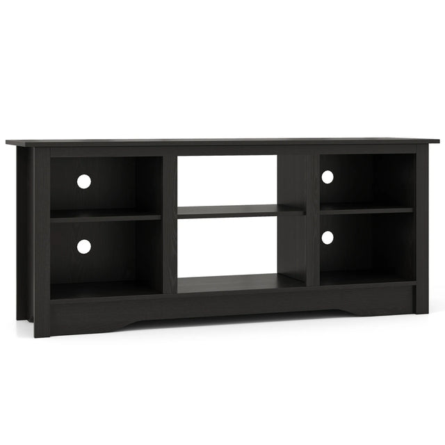 TV Stand Console Table for up to 65" with Adjustable Shelves-Black