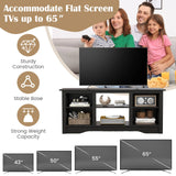 TV Stand Console Table for up to 65" with Adjustable Shelves-Black