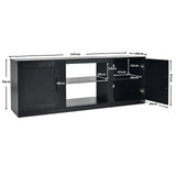 58 Inch TV Stand with 1500W Faux Fireplace for TVs up to 65 Inch-Black