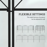 Outsunny 3m Decorative Metal Garden Fence - Diamond and Swirl Pattern