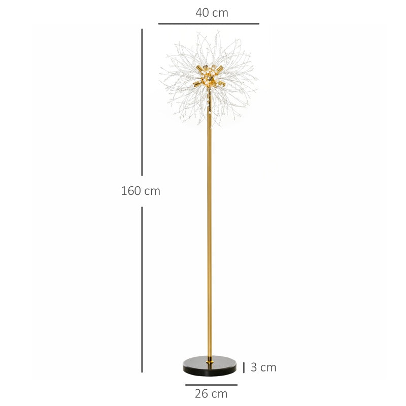 HOMCOM 160cm Dandelion-Crystallite Floor Lamp, with Foot Switch