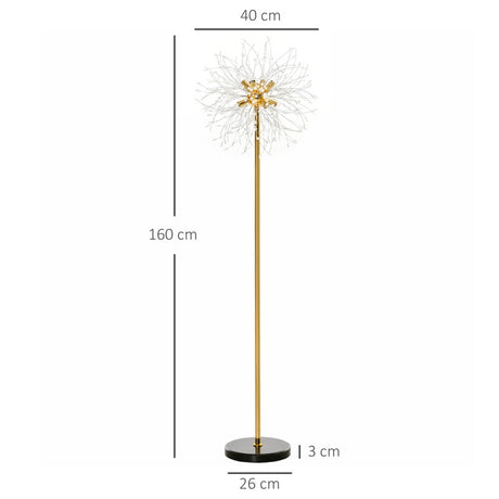 HOMCOM 160cm Dandelion-Crystallite Floor Lamp, with Foot Switch