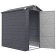 Outsunny 4.4ft x 6.2ft Aluminium Frame and Plastic Wall Shed, with Foundation - Grey