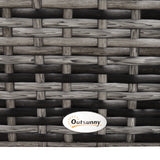 Outsunny Square PE Rattan Garden Table, with Glass Table Top - Grey