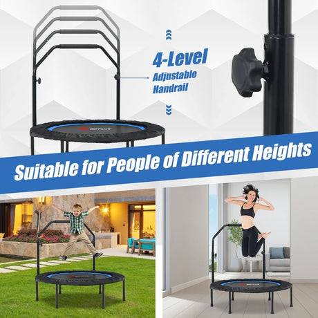 40 Inch Foldable Trampoline with 2 Resistance Bands