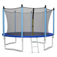 8/10/12FT Outdoor Trampoline with Enclosure Net and Ladder-12FT
