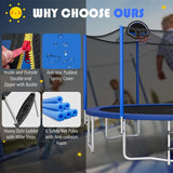 12/14/15/16 Feet Outdoor Recreational Trampoline with Enclosure Net-12 ft