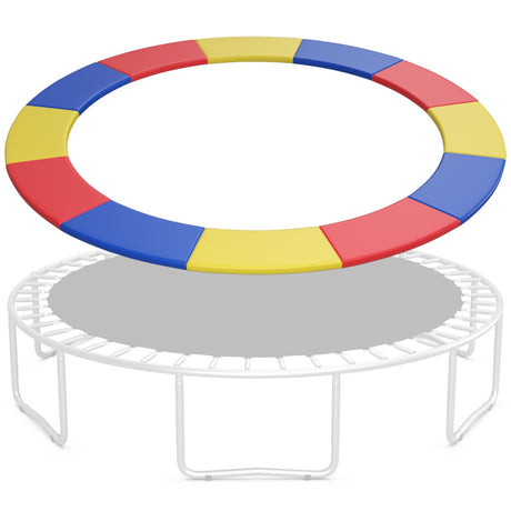 12 Feet Waterproof and Tear-Resistant Universal Trampoline Safety Pad Spring Cover-Multicolor