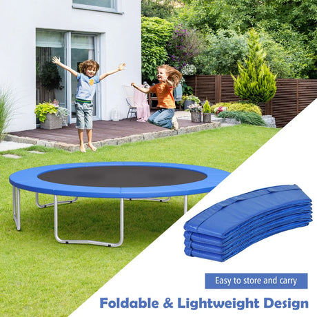 12 Feet Waterproof and Tear-Resistant Universal Trampoline Safety Pad Spring Cover-Blue