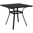 Outsunny Four-Seater Steel Garden Table, with Φ40mm Parasol Hole - Black