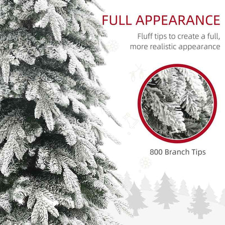 HOMCOM 7ft Snow-Covered Unlit Artificial Christmas Tree