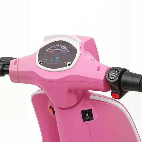 AIYAPLAY 24V Kids Electric Motorbike, Ride on Motorcycle with Manual Throttle, Brakes and LED Lights for Ages 8-12 Years, Pink