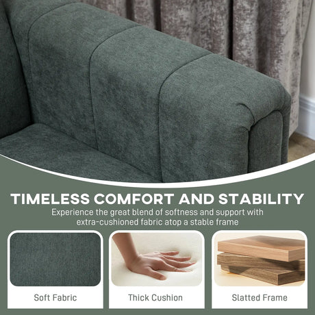 HOMCOM Three-Seater Relaxed Modern Sofa - Grey