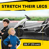 HOMCOM 24V Electric Go Kart for Kids, Drift Ride-On Racing Go Kart with 2 Speeds, for Boys Girls Aged 8-12 Years Old, White