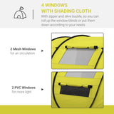 Outsunny 4 Person Pop-up Camping Tent Family Tent with Ground Sheet, 4 Windows and Portable Carry Bag for Beach Outdoor Trip, Yellow
