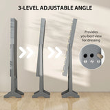 HOMCOM Freestanding Mirrored Jewellery Storage Cabinet - Grey