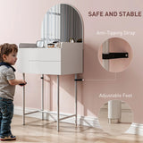 HOMCOM Three Drawer Compact Dressing Table - White