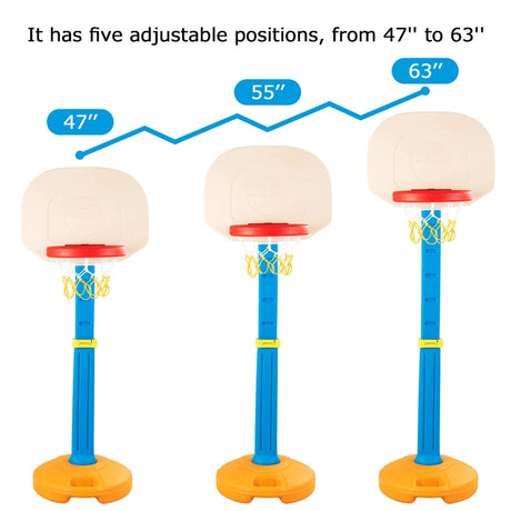 Height-Adjustable Toddler Basketball Stand with Kid-Friendly HDPE
