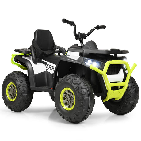 12V Kids Electric 4-Wheeler ATV Quad Ride On Car Toy with LED Lights and Music-Green