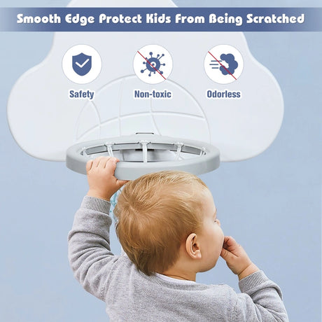 3-in-1 Kids Basketball Hoop Set with Balls-White