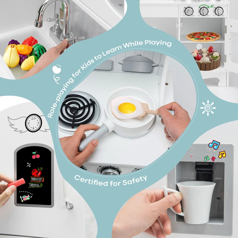 Kitchen Pretend Play Cookware Set Toys for Kids with Water Dispenser