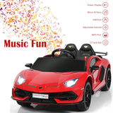 12V Kids Electric Ride on Car with Remote Control and Music-Red