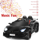 12V Kids Electric Ride on Car with Remote Control and Music-Black