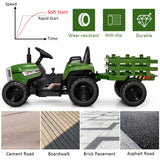 12V Ride on Tractor and Trailer with LED Lights for Children Ages 3+