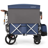 Twin Baby Double Stroller Wagon Push Pull Stroller-Blue