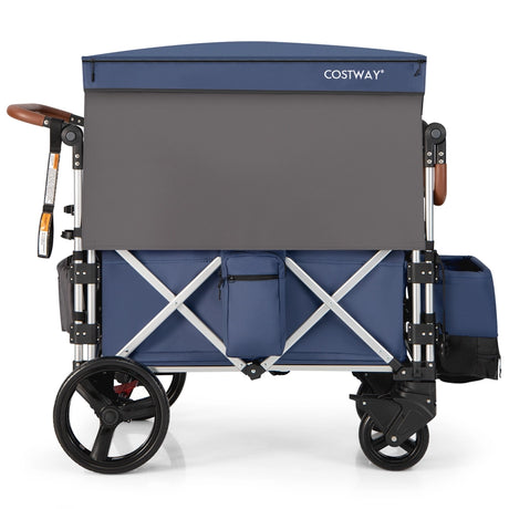 Twin Baby Double Stroller Wagon Push Pull Stroller-Blue