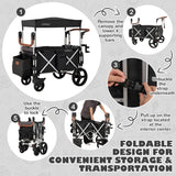 Twin Baby Double Stroller Wagon Push Pull Stroller-Black