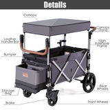 Twin Baby Double Stroller Wagon Push Pull Stroller-Gray