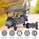Twin Baby Double Stroller Wagon Push Pull Stroller-Gray