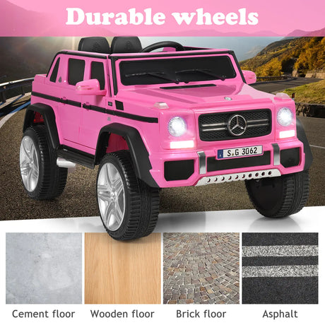 12V Electric Kids Ride On Car with 2 Motors and Remote Control-Pink